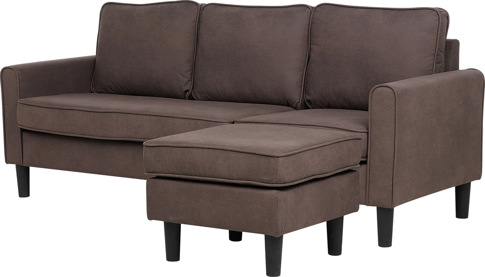 Beliani Trivietė sofa AVESTA, ruda, su otomanu