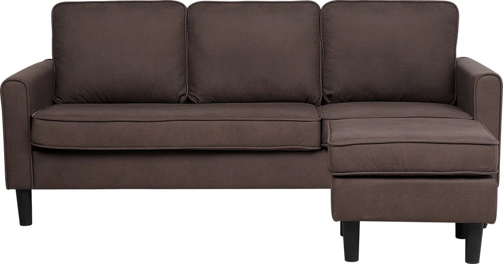Beliani Trivietė sofa AVESTA, ruda, su otomanu