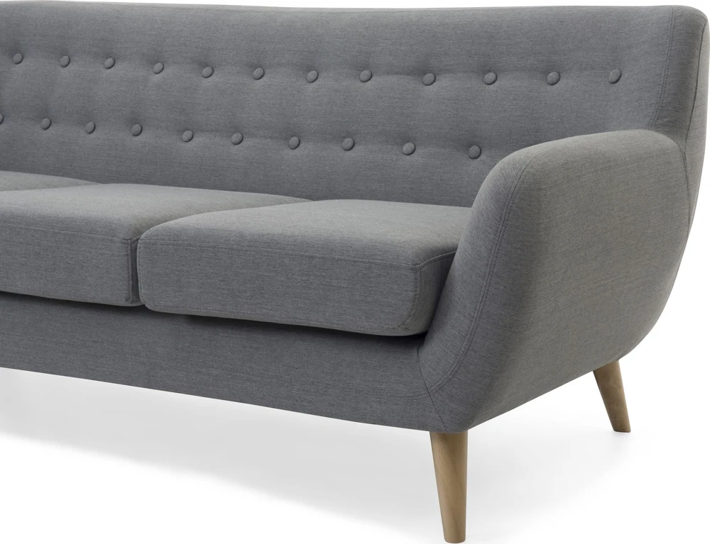 Beliani Trivietė sofa MOTALA šviesiai pilka