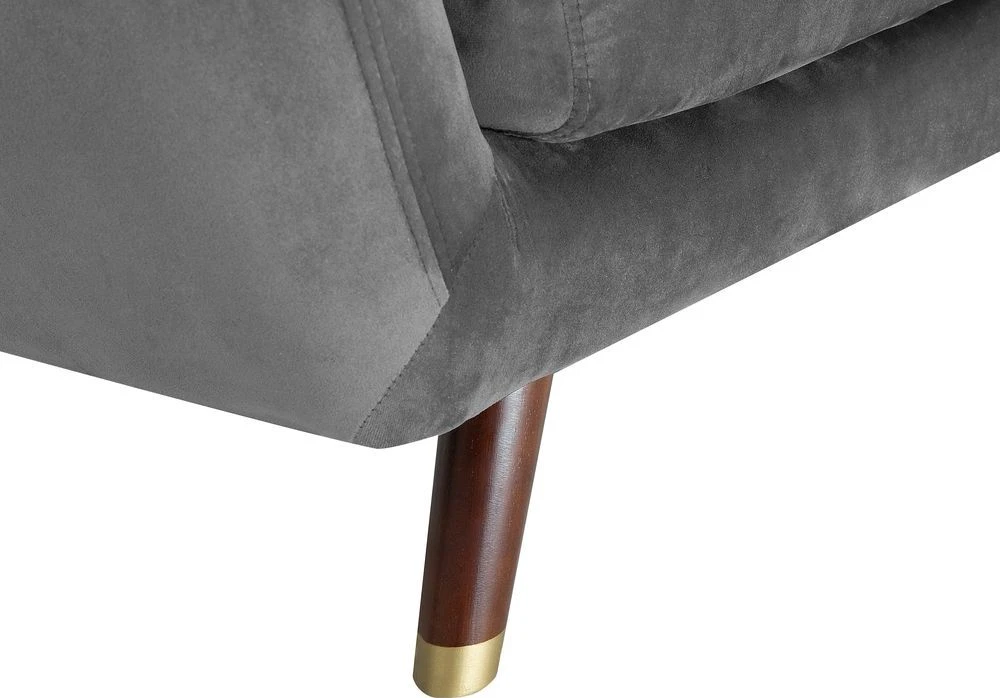 Beliani 3 vietų sofa BODO, aksominė, pilka