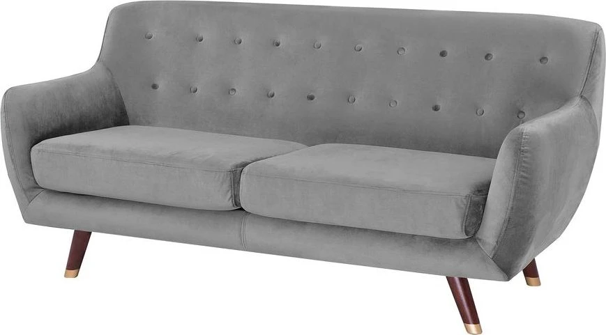 Beliani 3 vietų sofa BODO, aksominė, pilka