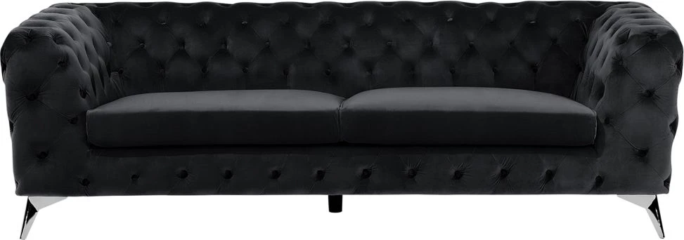 Beliani Trivietė sofa SOTRA aksominė juoda