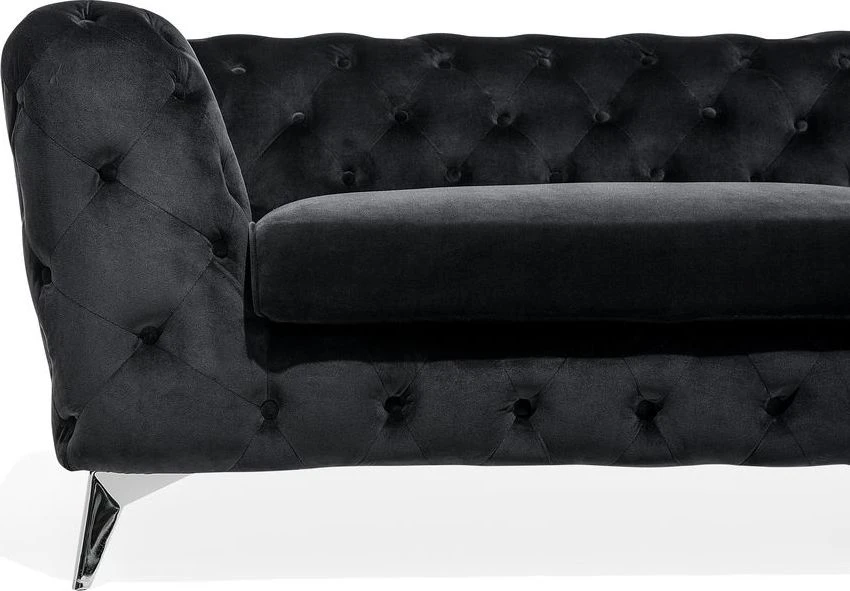 Beliani Trivietė sofa SOTRA aksominė juoda