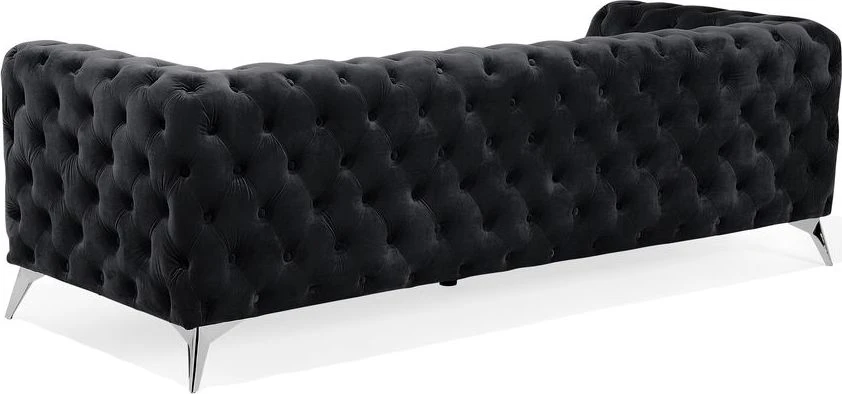 Beliani Trivietė sofa SOTRA aksominė juoda