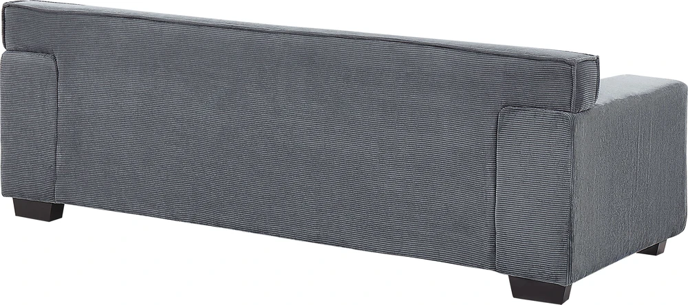 Beliani Trivietė sofa VISKAN, velvetinis audinys, tamsiai pilka