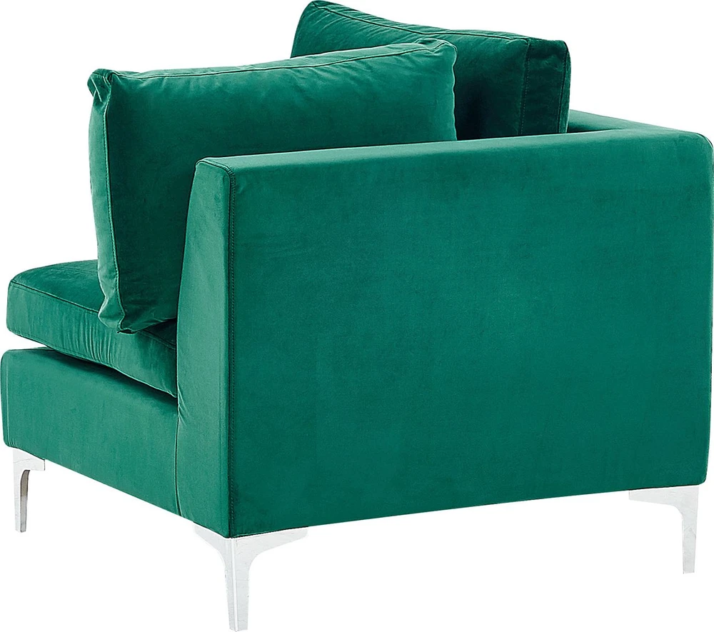 Beliani Modulinė sofa EVJA skirta 4 asmenims, dešininė, žalia, veliūrinė
