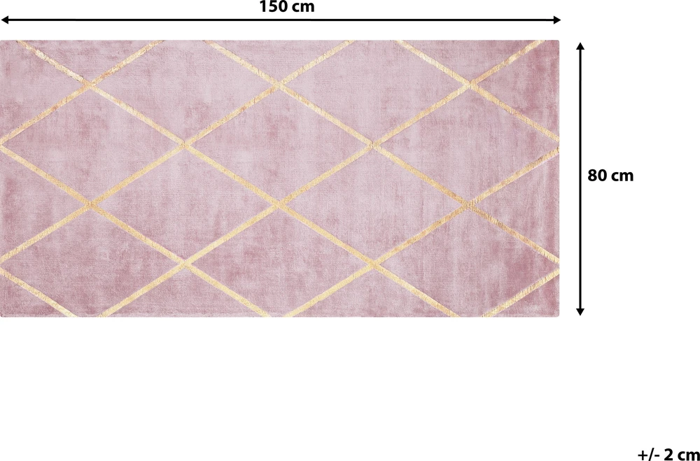 Beliani Kilimas ATIKE rožinis 80 x 150 cm viskozė