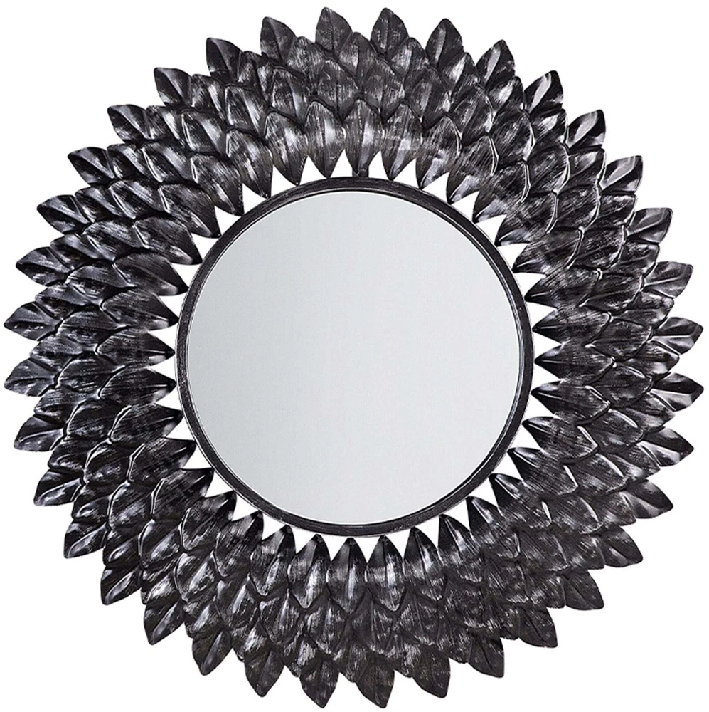 Beliani Sieninis veidrodis LARRAU 70 cm metalinis sidabrinis