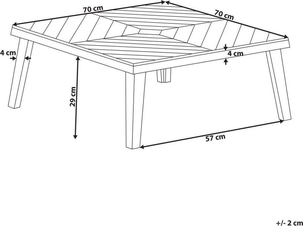 Beliani Sodo kavos staliukas BARATTI 70 cm 70 cm akacijos mediena rudas