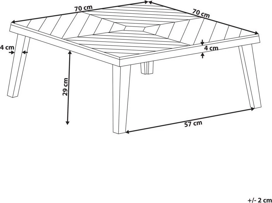 Beliani Sodo kavos staliukas BARATTI 70 cm 70 cm akacijos mediena rudas