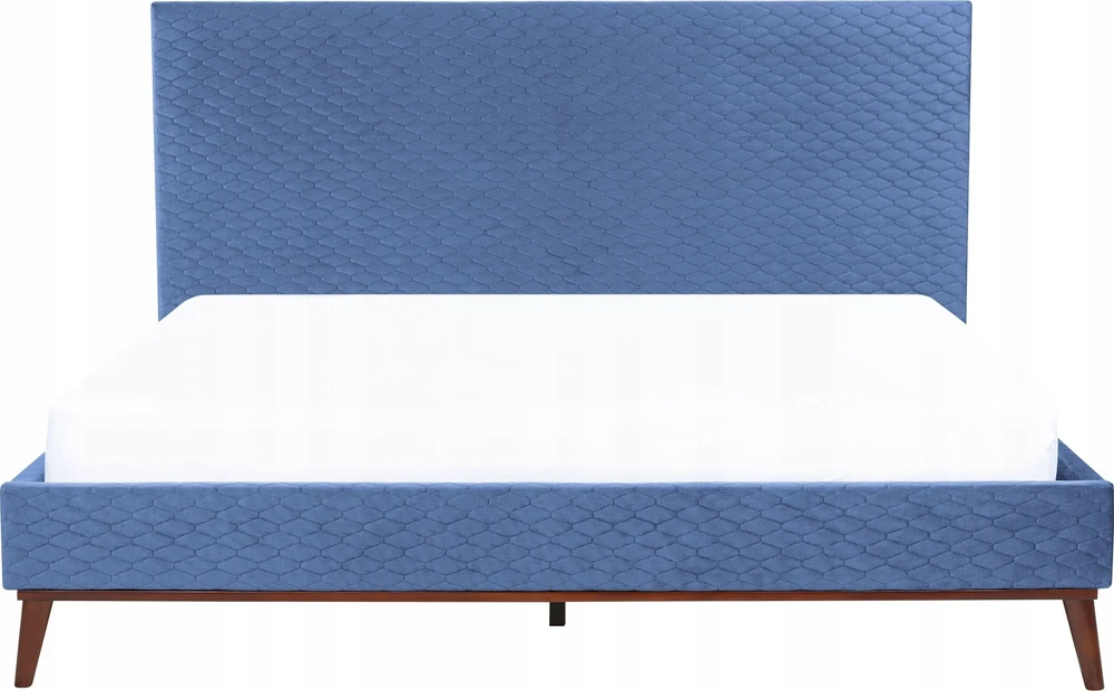 Beliani Velvetinė lova BAYONNE 180 x 200 cm, mėlyna