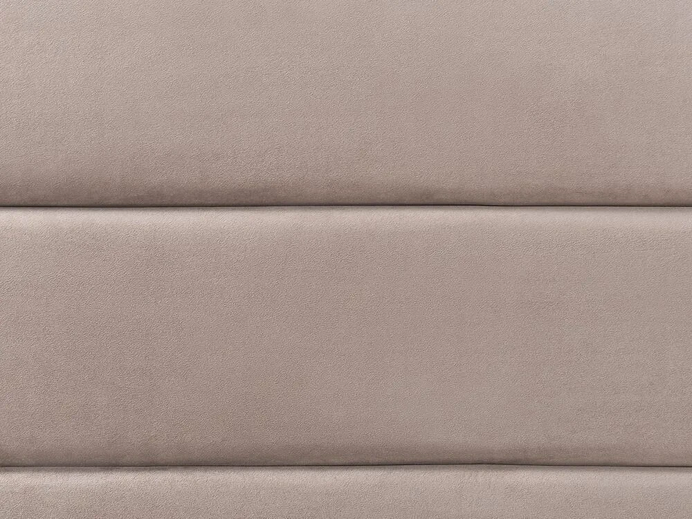 Beliani Lova su patalynės dėže ROUEN, veliūrinė, smėlio spalvos, 140 x 200 cm
