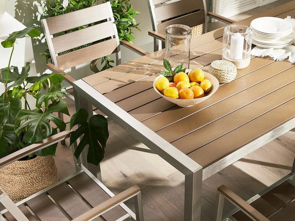 Beliani Sodo stalas VERNIO 180 cm 90 cm metalinis rudas