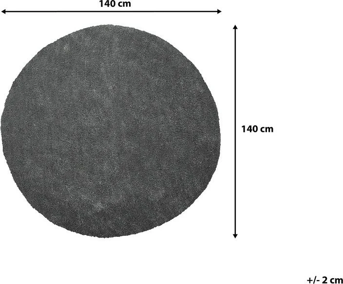 Beliani Šeriuotas kilimas DEMRE tamsiai pilkas, ø 140 cm
