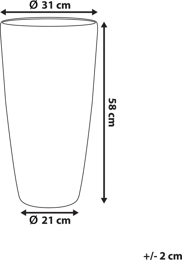 Beliani ABDERA gėlių vazonas 31 cm pilkas