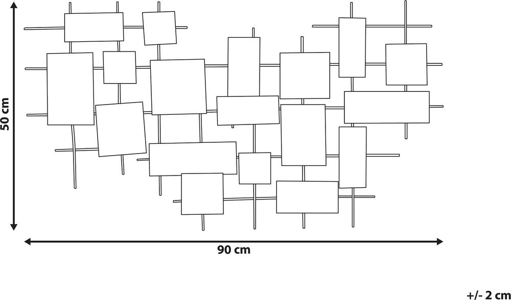 Beliani Sieninis dekoras ASTATINE Metalinis 50 cm auksinis