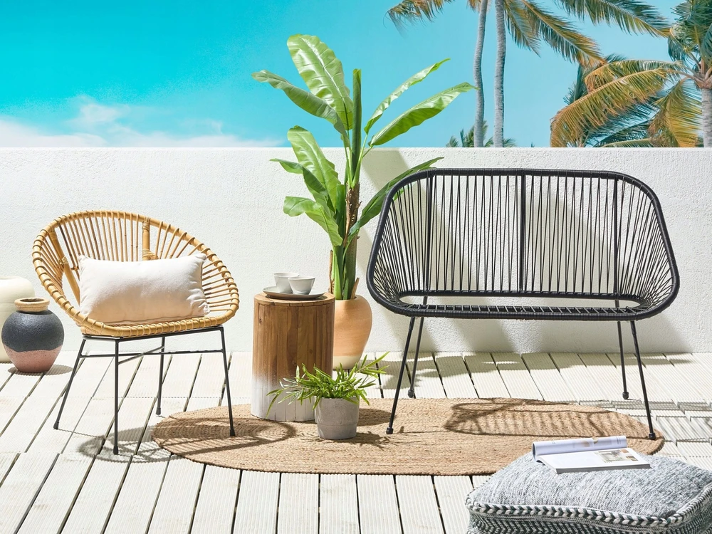 Beliani Sodo suolelis ACAPULCO II 113 cm iš technorattano, juodas
