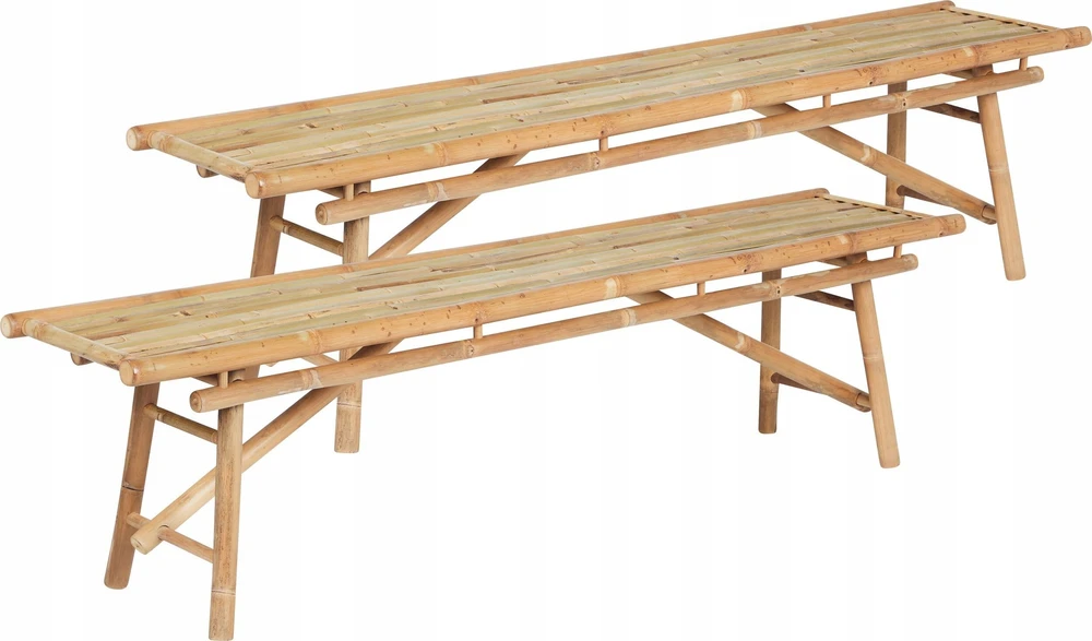 Beliani 2 sodo suoliukų komplektas TINDARI 180 cm, bambukas, šviesiai rudas