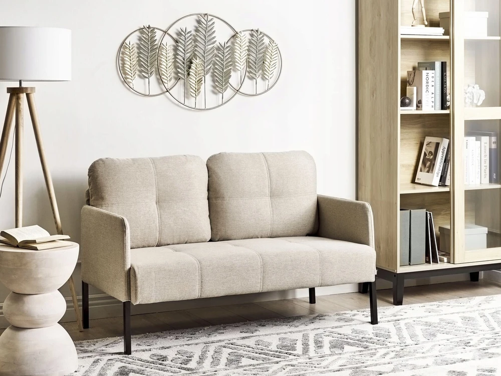 Beliani Dvivietė sofa LAHTI šviesiai smėlio spalvos