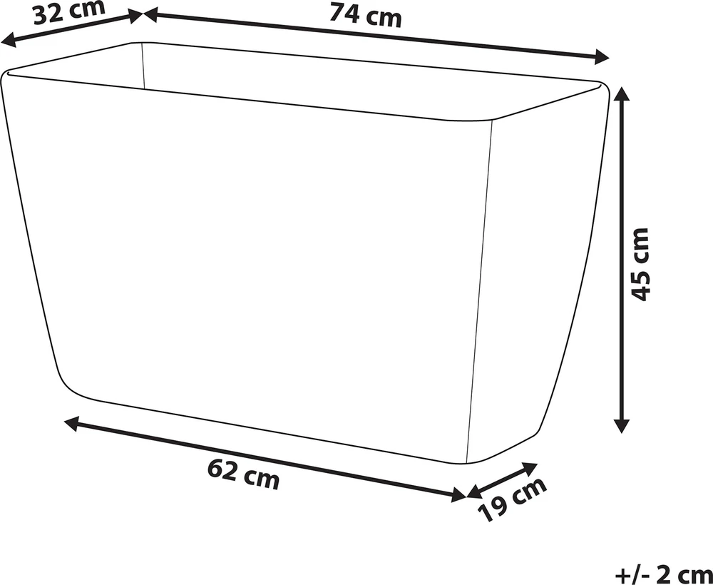 Beliani Gėlių vazonas BARIS 74 cm pilkas