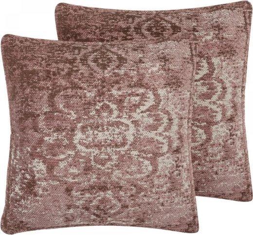 Beliani Lumarko 2 jacquard dekoratyvinės pagalvės 45 x 45 cm rožinės VAKAYAR!