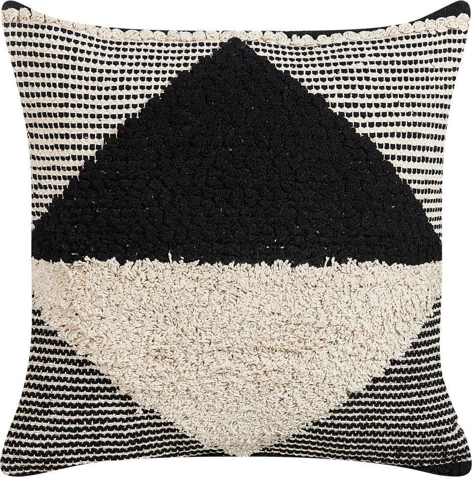 Beliani Lumarko Medvilnė dekoratyvios pagalvės geometrinis modelis 50 x 50 cm juodas KHORA!