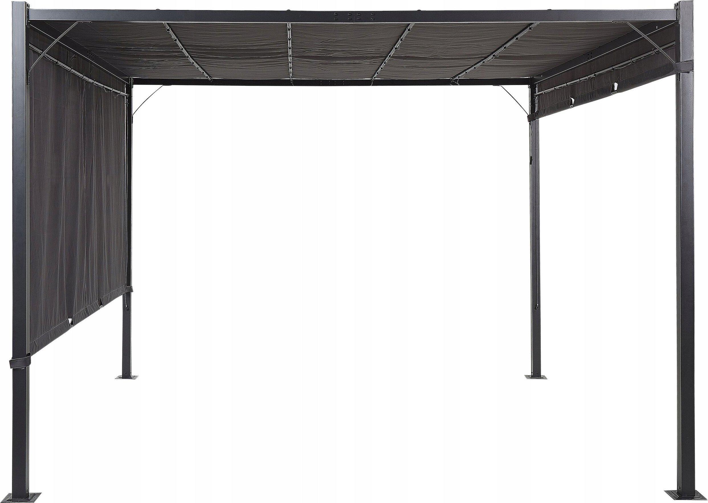 Beliani Sodo pavėsinė su LED apšvietimu PARGA metalinė 310 cm x 310 cm tamsiai pilka