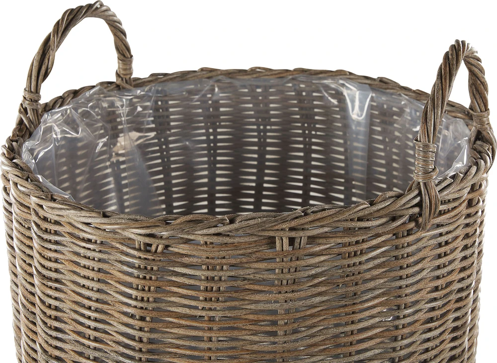 Beliani 2 krepšių gėlėms rinkinys BITOLA 40/48 cm, rudas, technoratanas