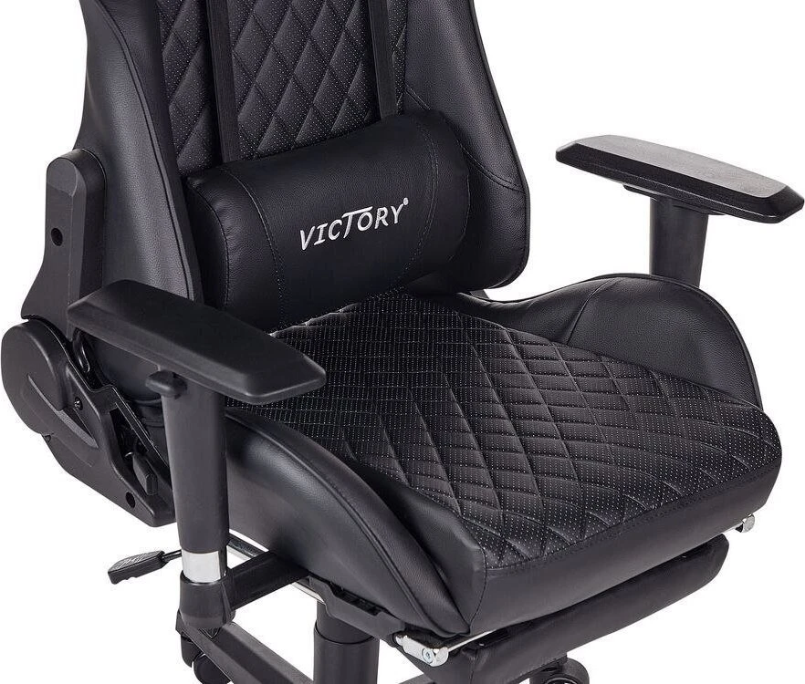 Beliani Žaidimų kėdė VICTORY iš dirbtinės odos, juoda