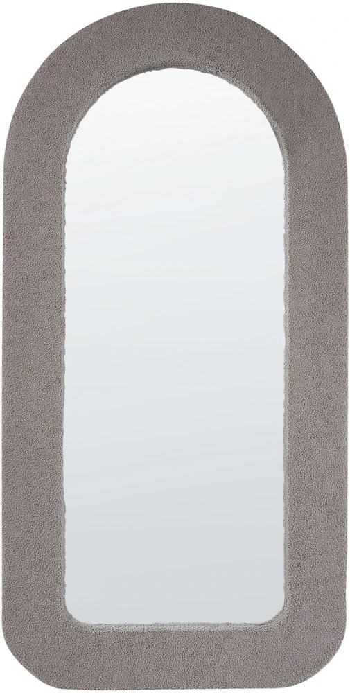 Beliani Sieninis veidrodis CERVON 60 cm 120 cm Boucle smėlio pilkos spalvos