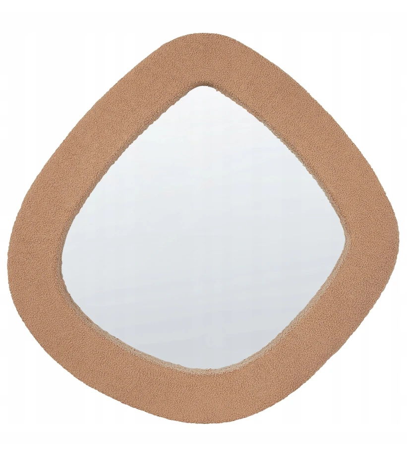Beliani Sieninis veidrodis EPIRY 79 cm 80 cm Boucle šviesiai rudas