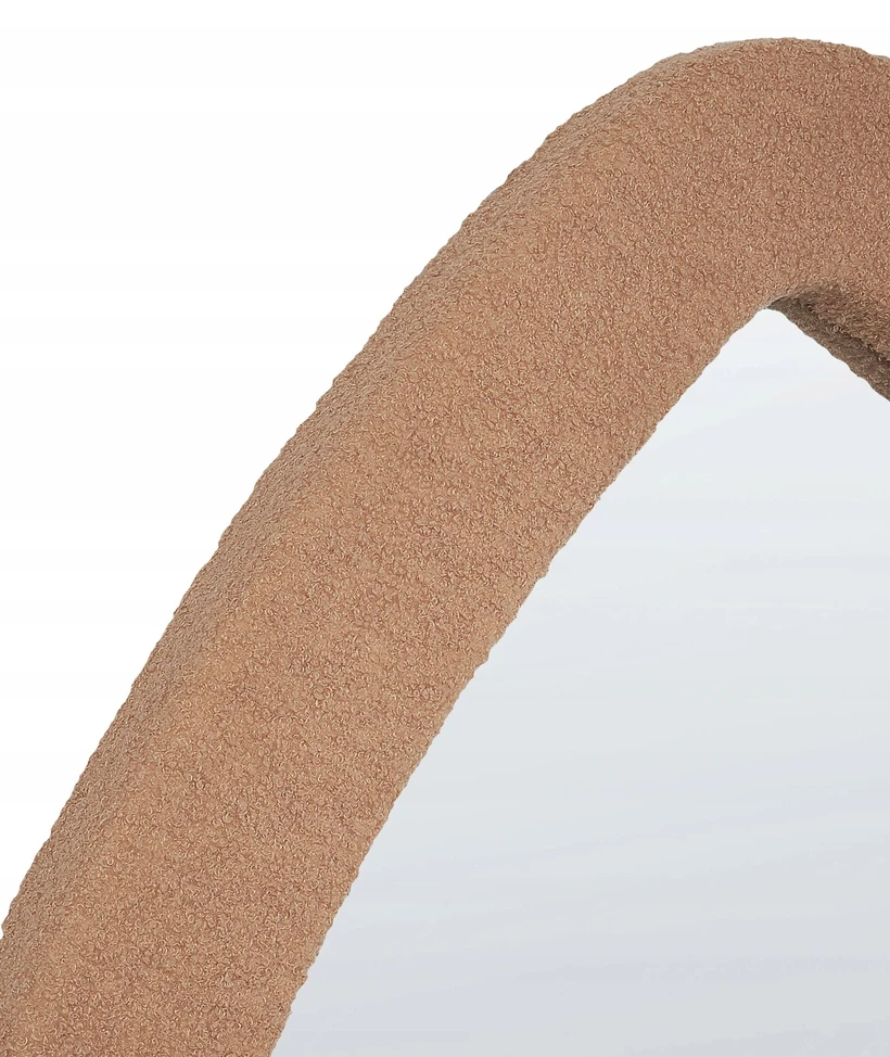 Beliani Sieninis veidrodis EPIRY 79 cm 80 cm Boucle šviesiai rudas