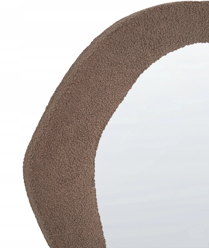 Beliani Sieninis veidrodis BLISMES 79x80 cm, boucle, rudas