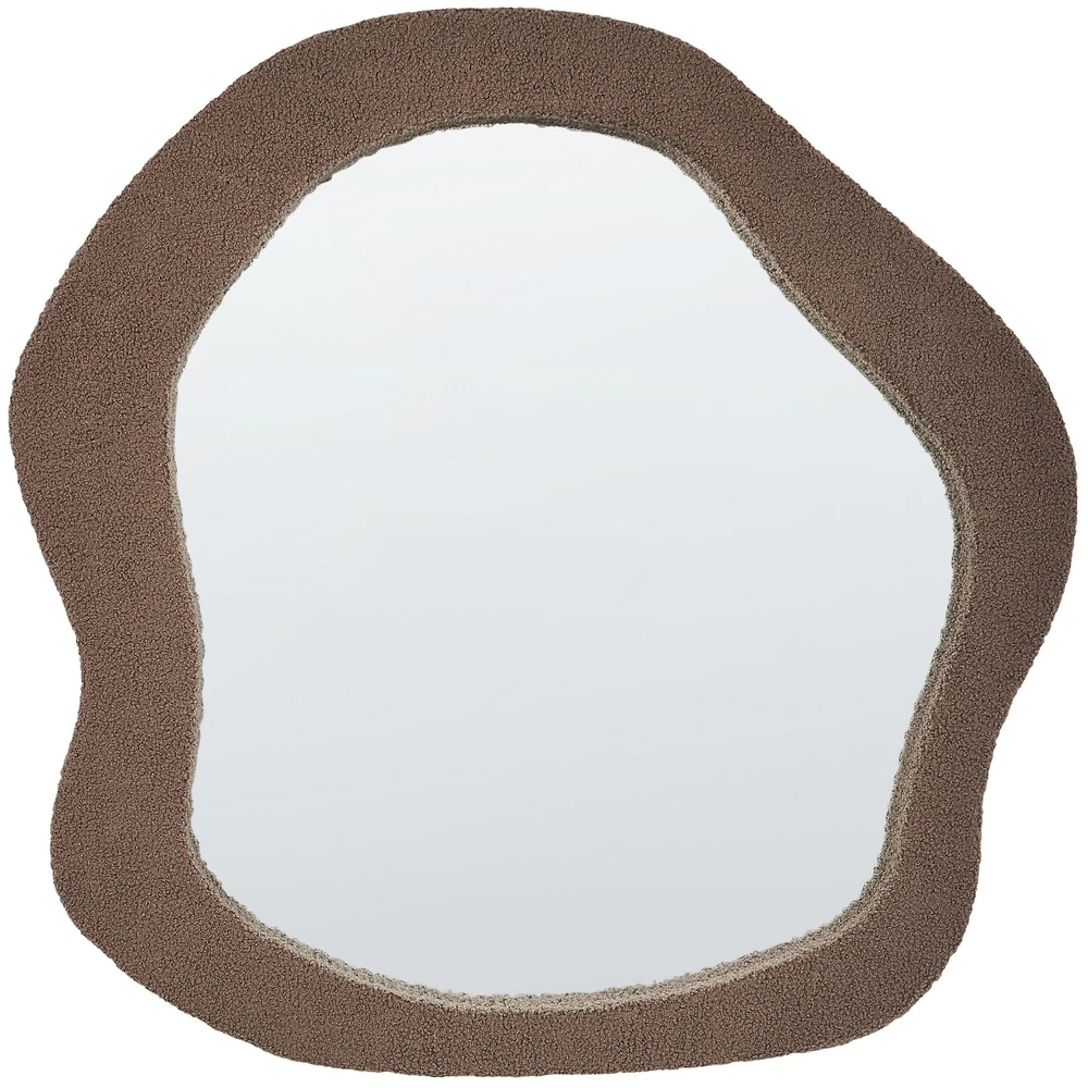 Beliani Sieninis veidrodis BLISMES 79x80 cm, boucle, rudas