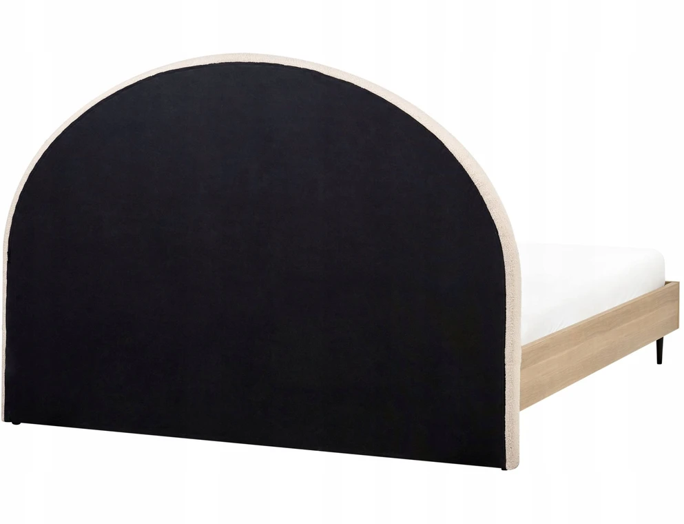 Beliani Dvigulė lova Boucle MILLAY 180 x 200 cm, smėlio spalvos