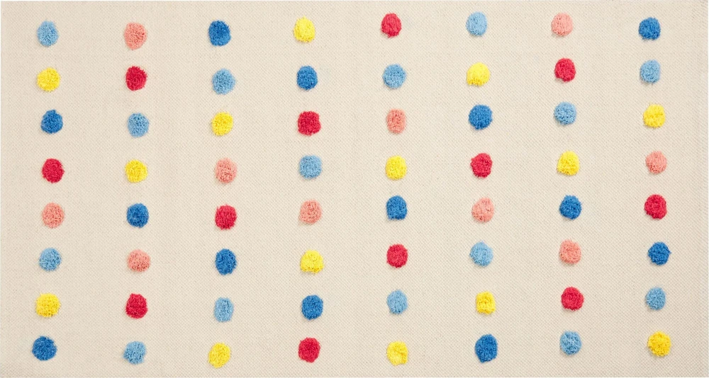 Beliani Vaikiškas kilimas LELES smėlio spalvos 80 x 150 cm medvilninis