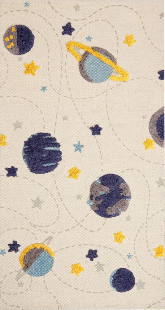 Beliani Vaikiškas kilimas LANGSA smėlio spalvos 80 x 150 cm medvilninis