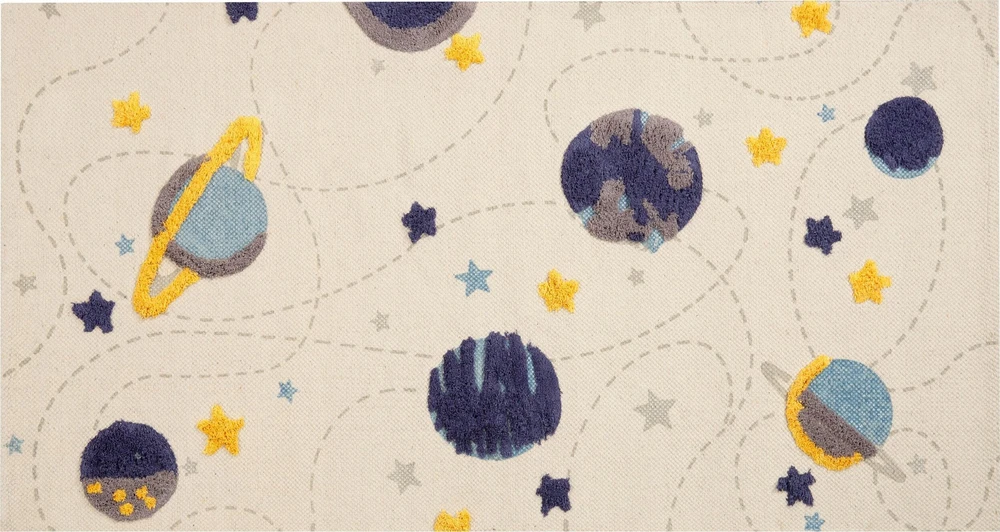 Beliani Vaikiškas kilimas LANGSA smėlio spalvos 80 x 150 cm medvilninis