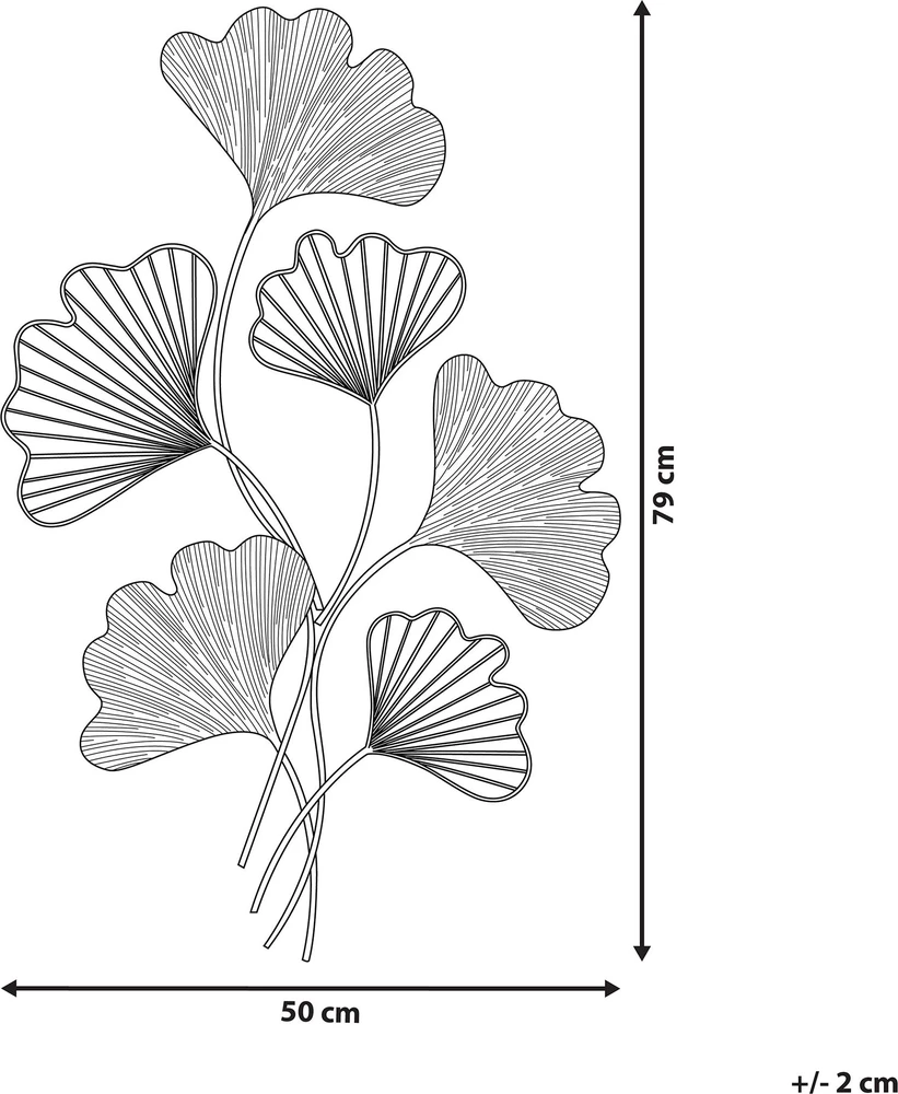 Beliani Sienų dekoracija INDIUM Metalas 79 cm Auksinė