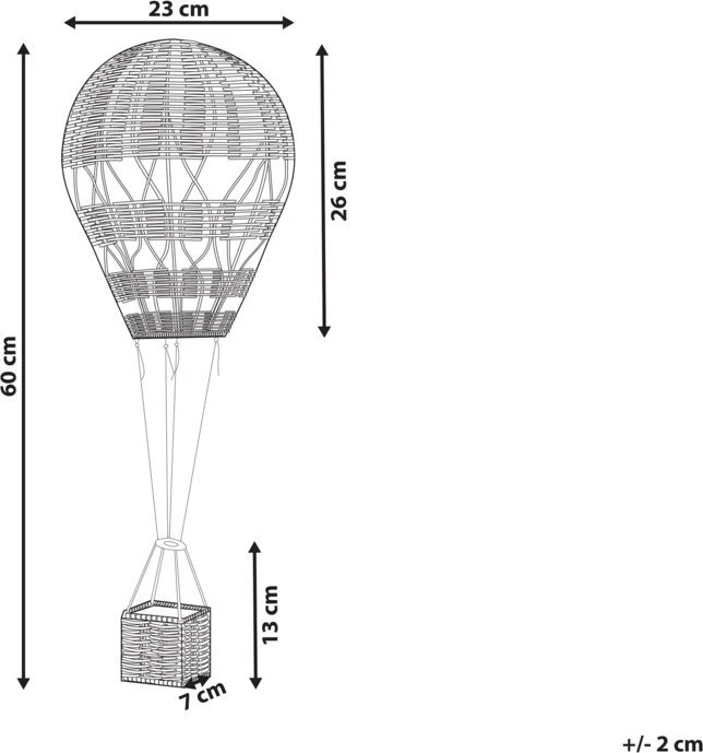 Beliani Sienų dekoracija balionas BEMBA iš ratano 60 cm natūrali