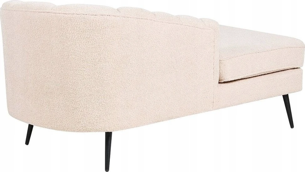 Sofa Beliani Dešininis gultas ALLIER Boucle šviesiai smėlio spalvos