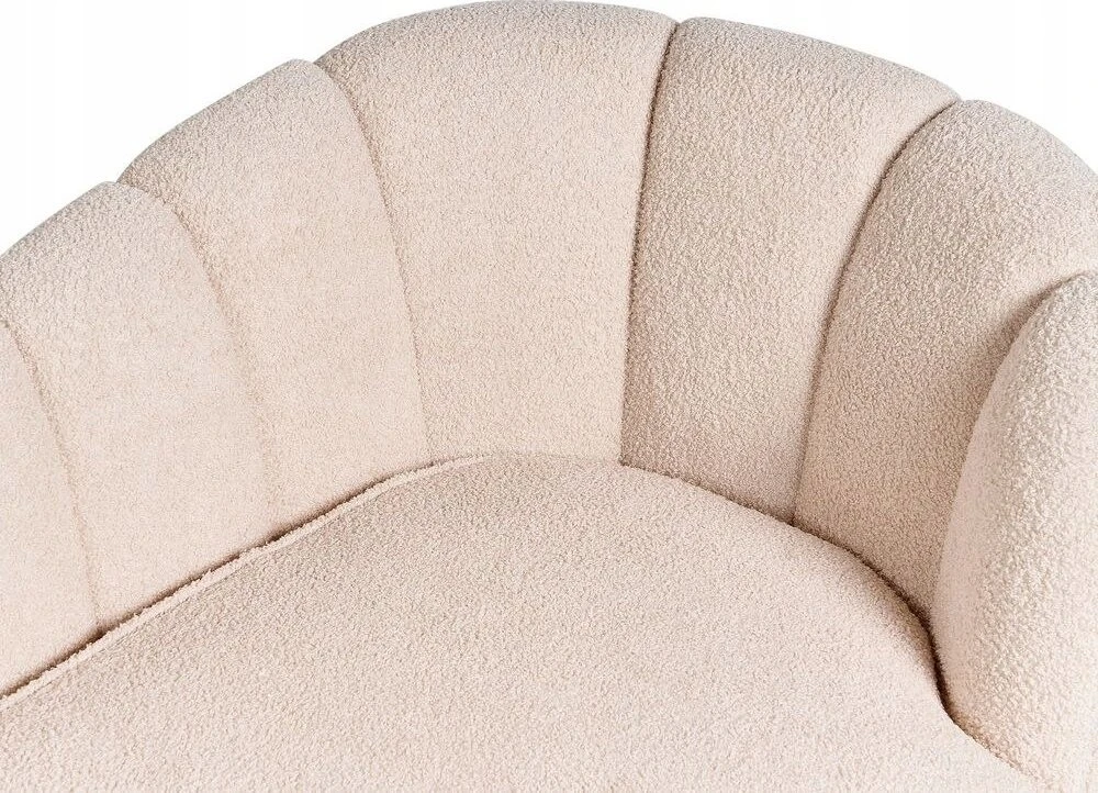 Sofa Beliani Dešininis gultas ALLIER Boucle šviesiai smėlio spalvos