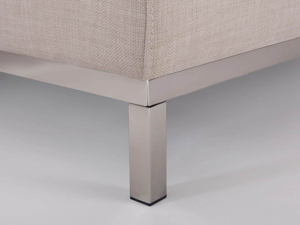 Beliani 5-vietė kampinė sofa OSLO, smėlio spalvos, su pufu, dešininė