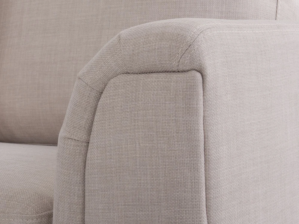 Beliani 5-vietė kampinė sofa OSLO, smėlio spalvos, su pufu, dešininė
