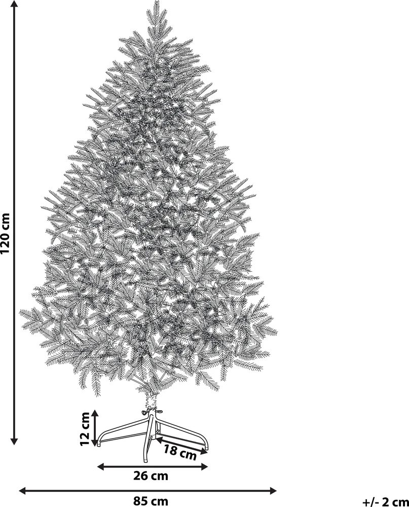 Beliani Apsnigta dirbtinė kalėdinė eglutė FORAKER 120 cm balta