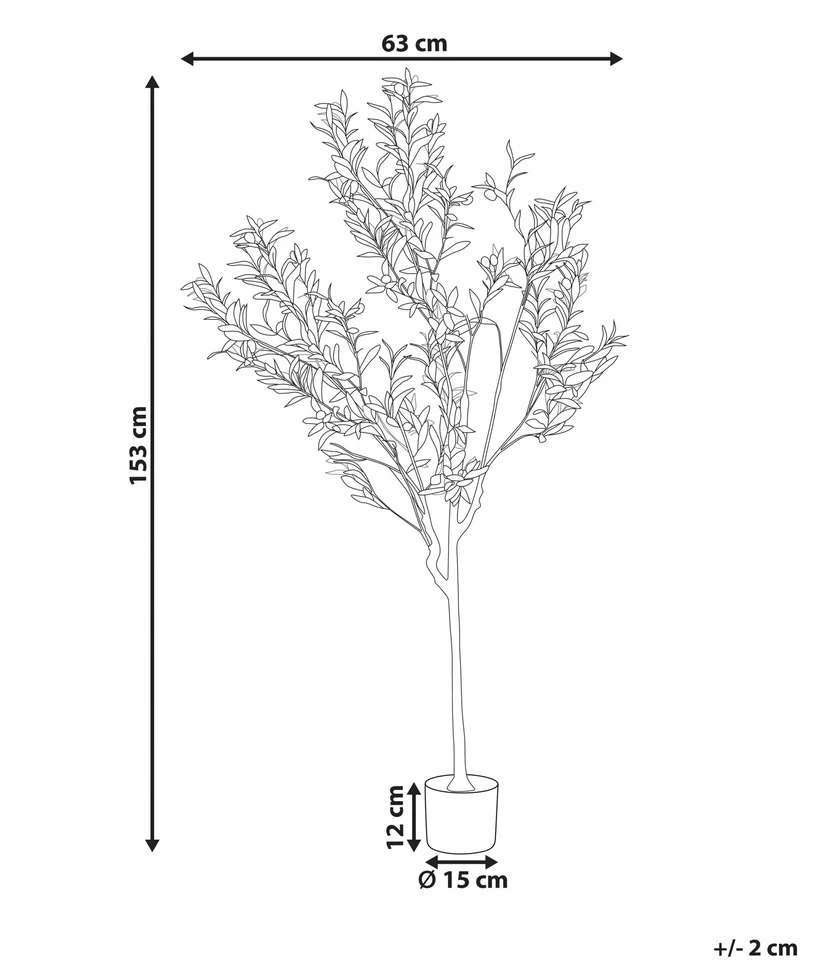 Beliani Dirbtinis augalas OLIVE TREE 153 cm žalias