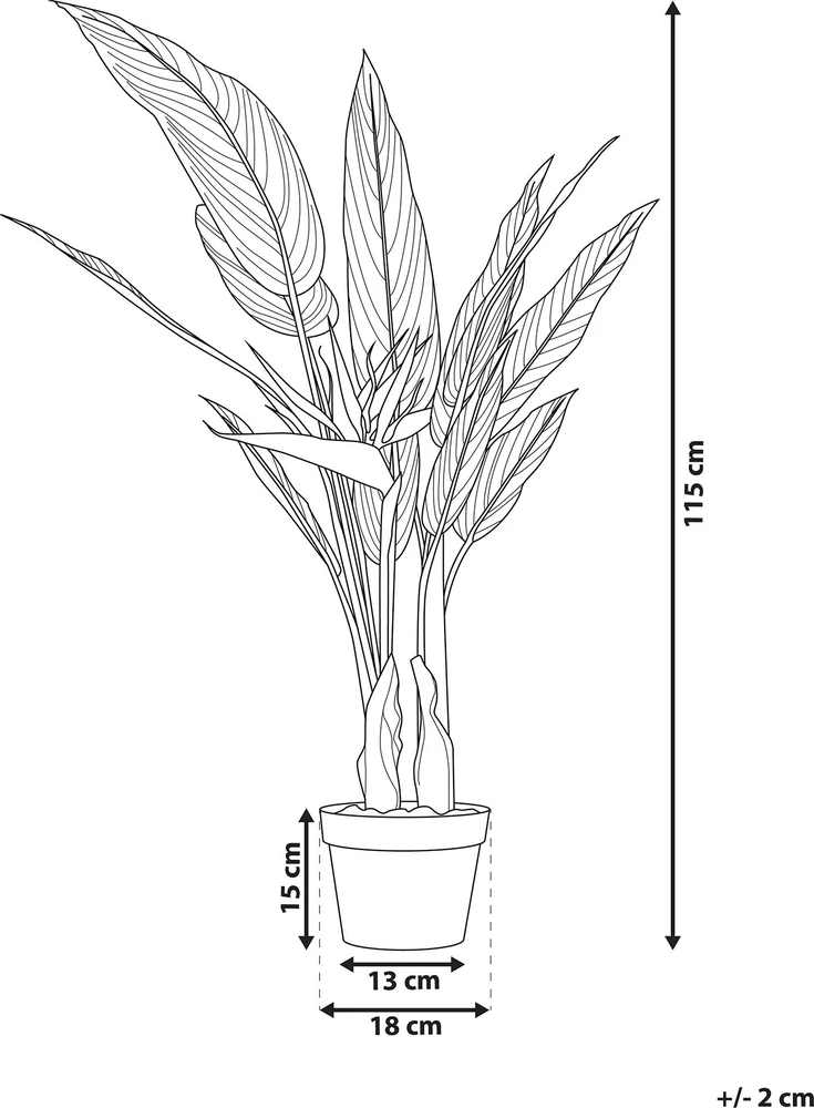 Beliani Dirbtinis augalas STRELITZIA TREE 115 cm žalias