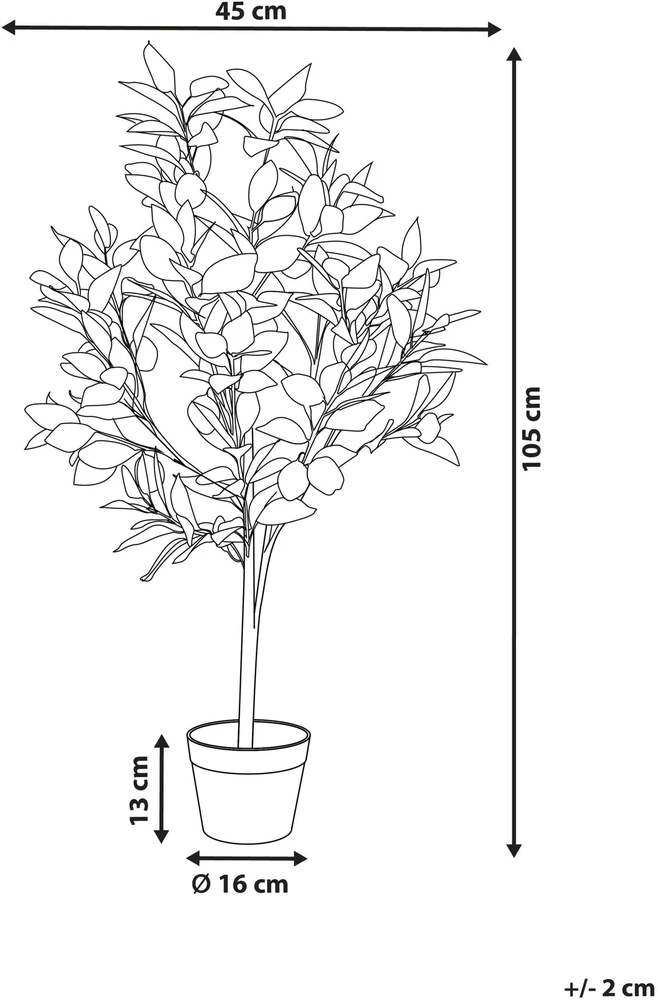 Beliani Dirbtinis augalas LEMON TREE 105 cm Žalias