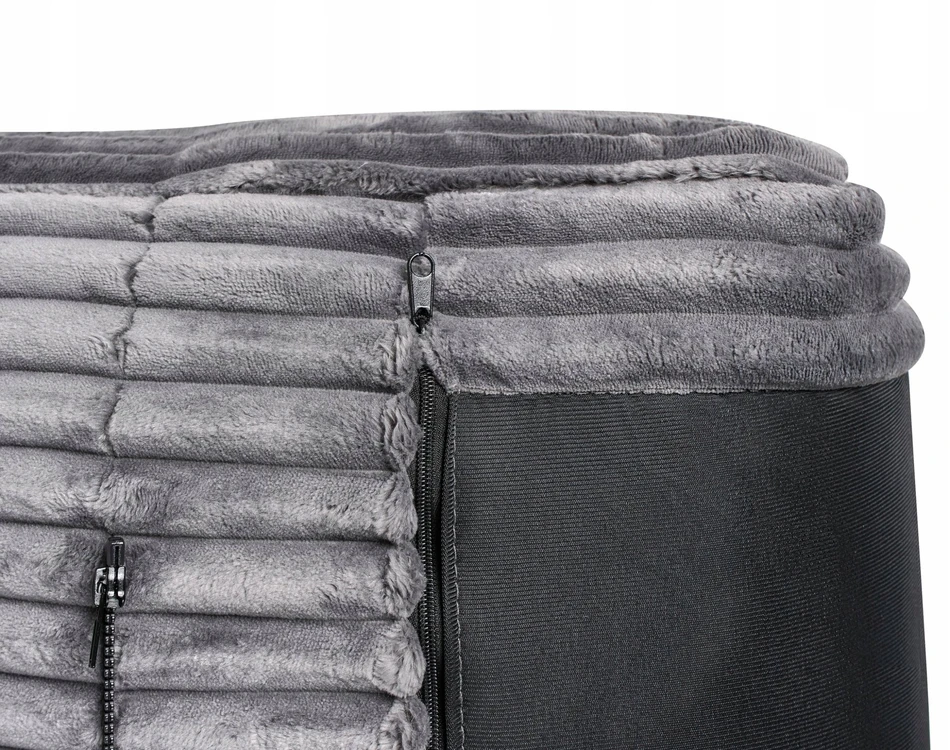 Beliani Trivietė sofa SANDORA, velvetinis audinys, pilka