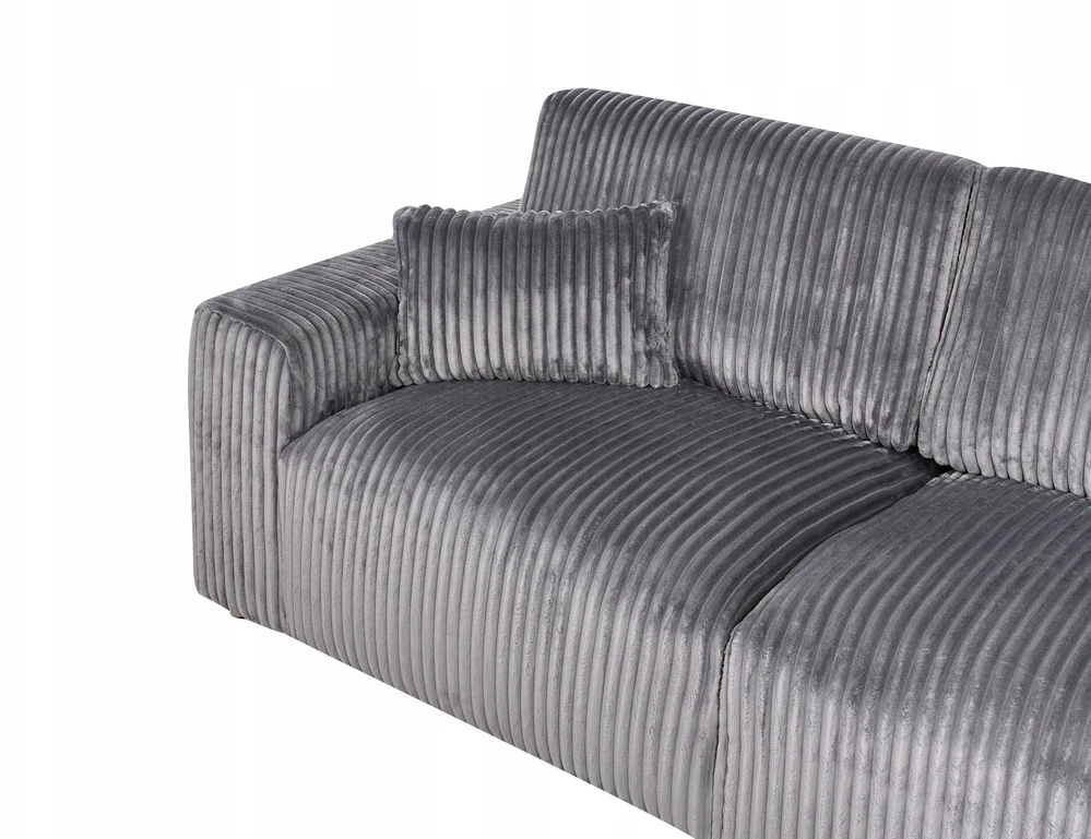 Beliani Trivietė sofa SANDORA, velvetinis audinys, pilka